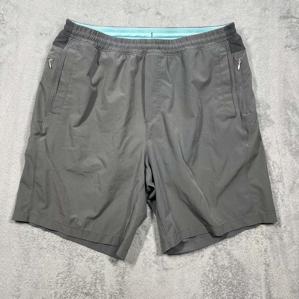 Birddogs Gym Shorts Mens XXL Gray Lined Athletic Zipper Pockets